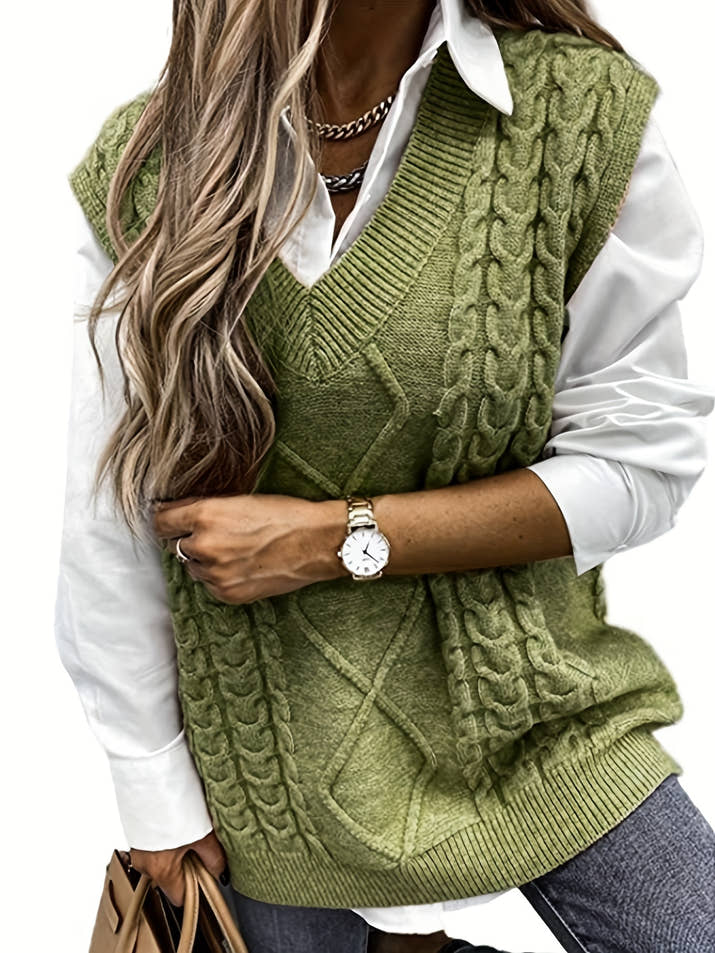 Amélie V-Neck Knit Vest – Timeless Chic Edition