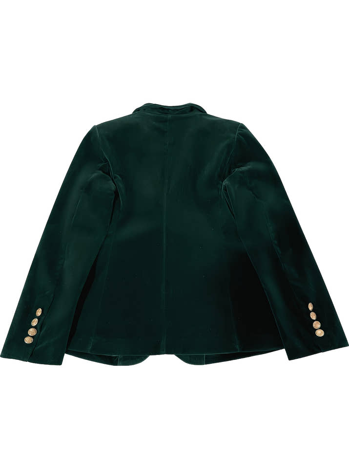 Velour Heritage Blazer – Signature Button Edition