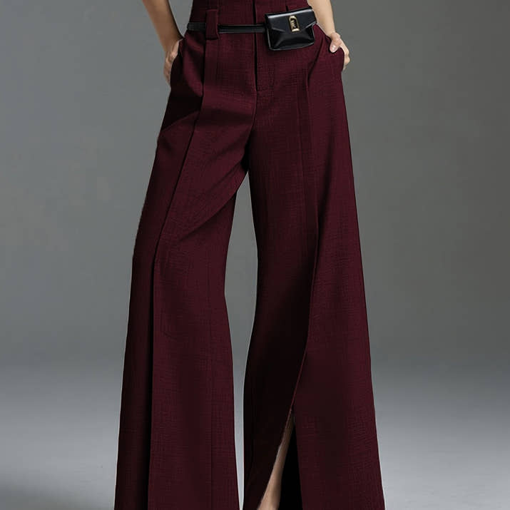 Valentina Wide-Leg Trousers – Split Hem Edition