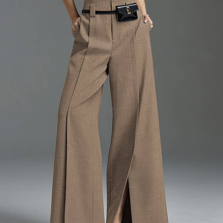 Valentina Wide-Leg Trousers – Split Hem Edition