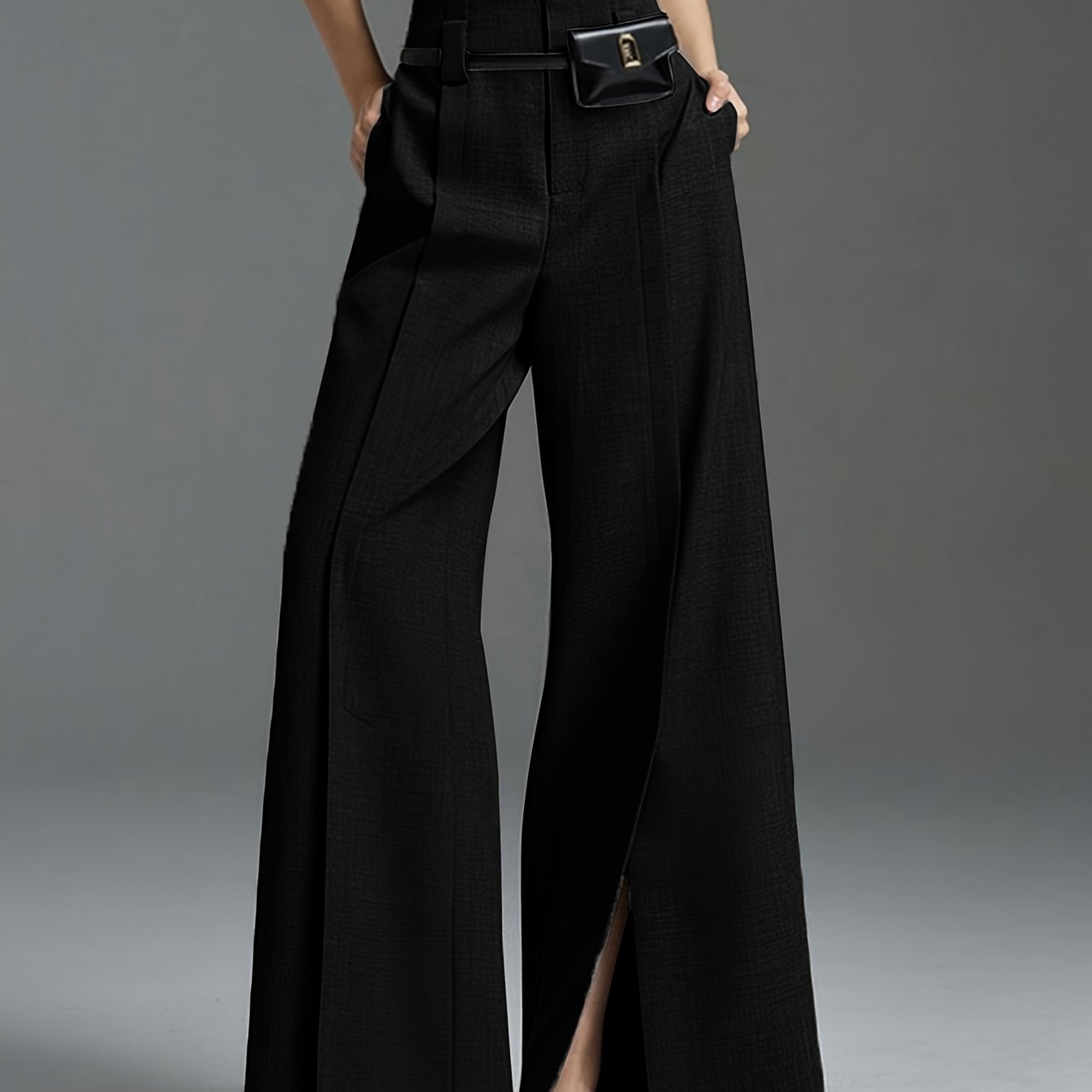 Valentina Wide-Leg Trousers – Split Hem Edition