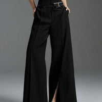 Valentina Wide-Leg Trousers – Split Hem Edition