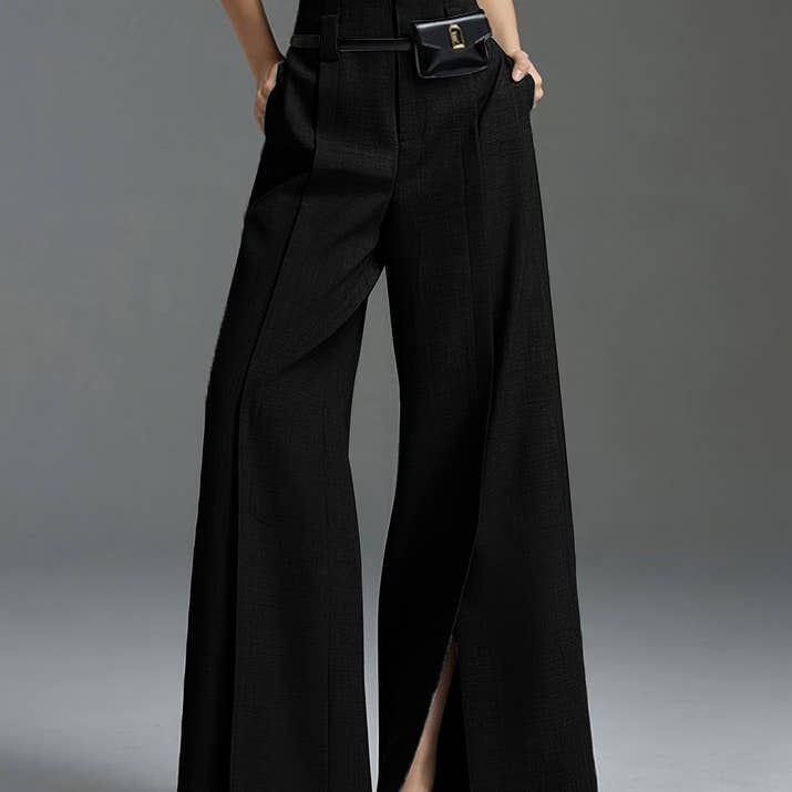 Valentina Wide-Leg Trousers – Split Hem Edition