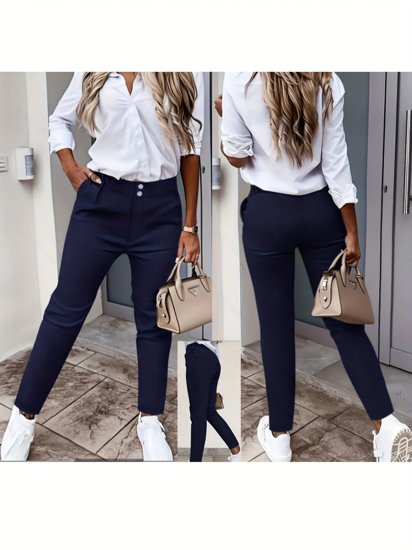 Lucia Slim-Fit Trousers – Double Buckle Edition