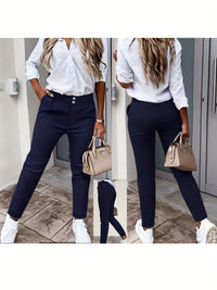 Lucia Slim-Fit Trousers – Double Buckle Edition