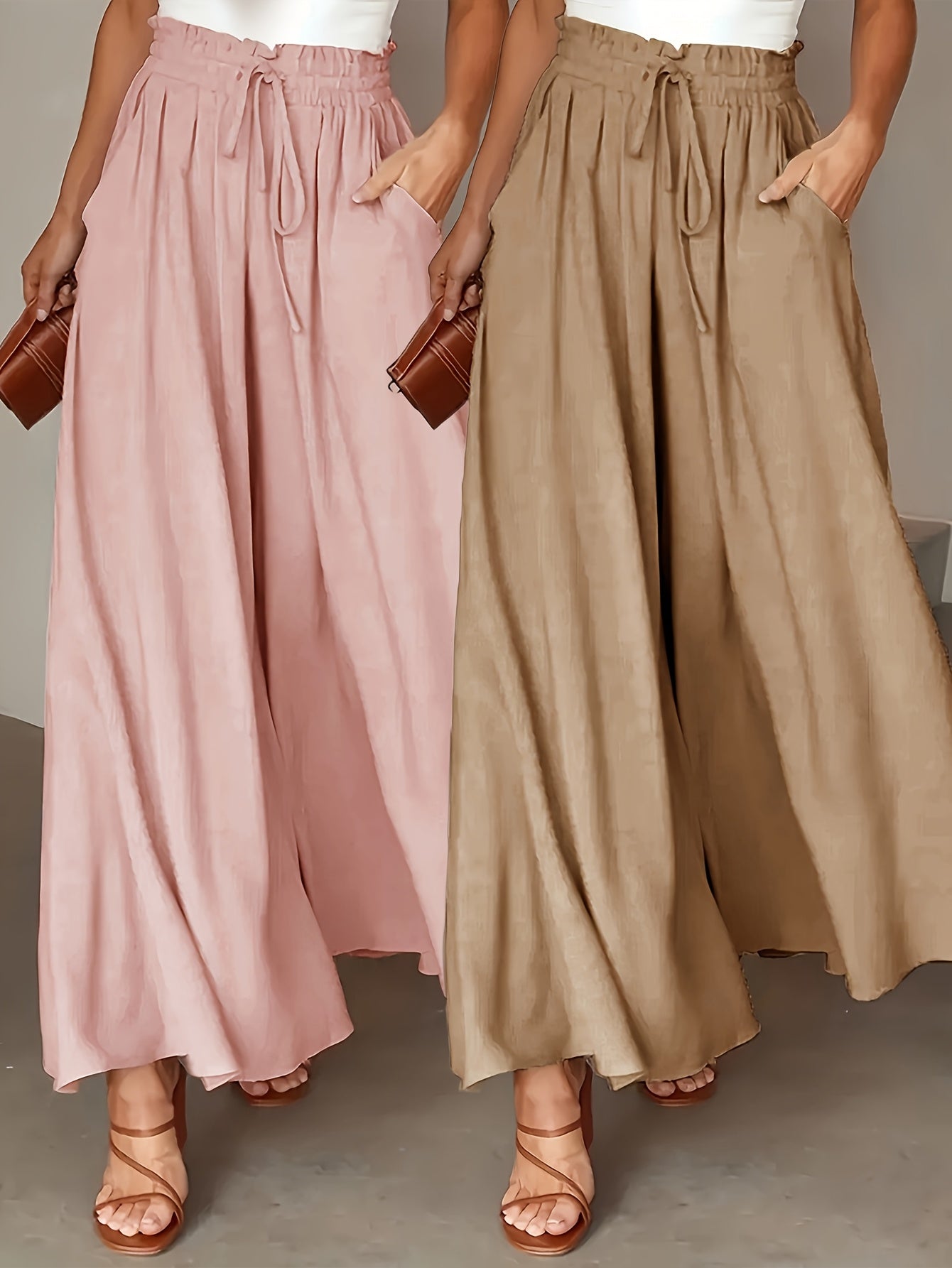 Clara Wide-Leg Trousers – High-Waist Comfort Duo