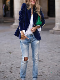 Velour Heritage Blazer – Signature Button Edition