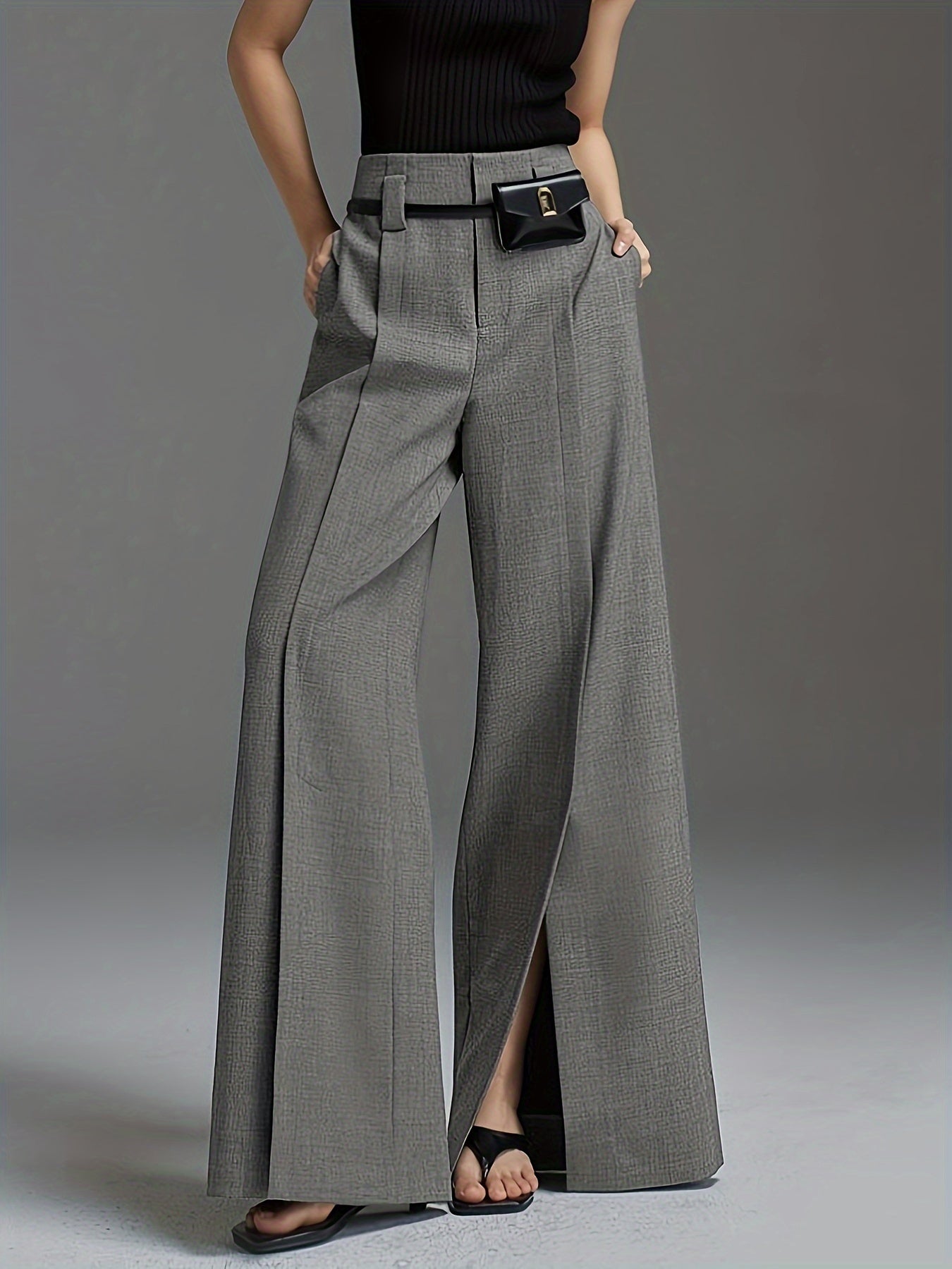 Valentina Wide-Leg Trousers – Split Hem Edition