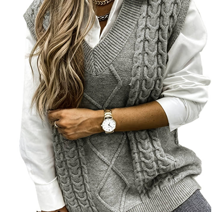 Amélie V-Neck Knit Vest – Timeless Chic Edition