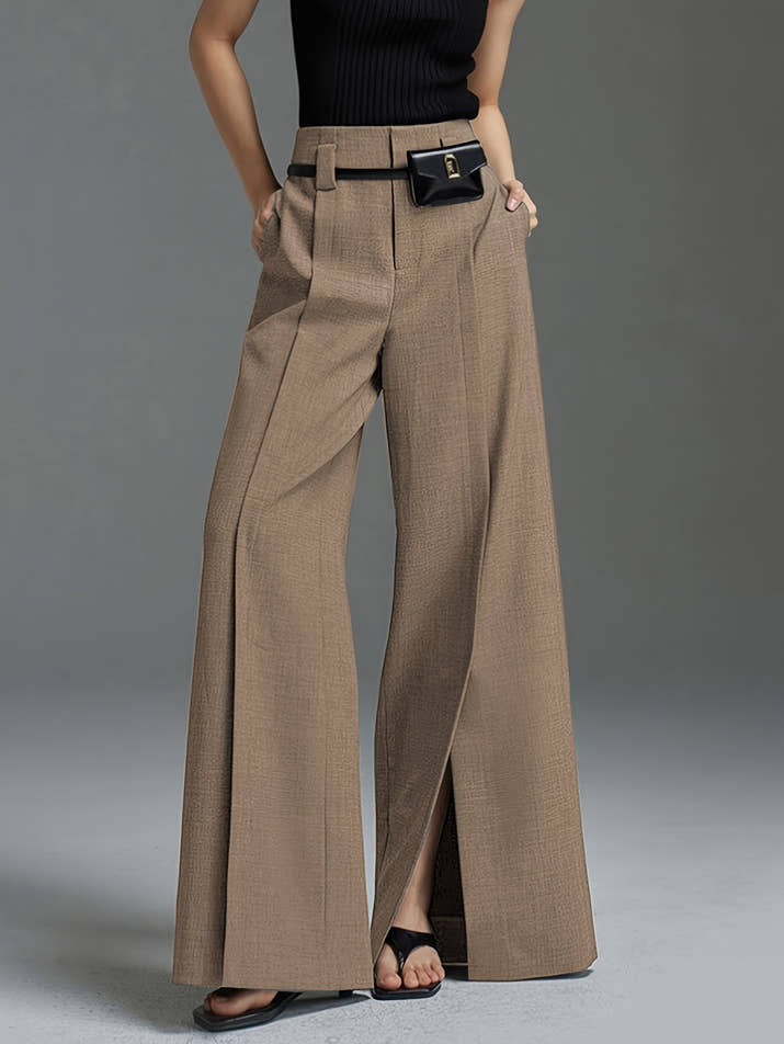Valentina Wide-Leg Trousers – Split Hem Edition