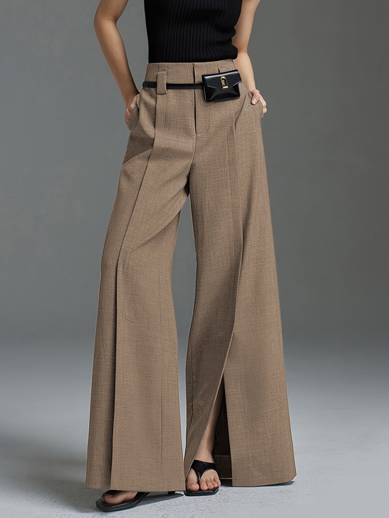 Valentina Wide-Leg Trousers – Split Hem Edition