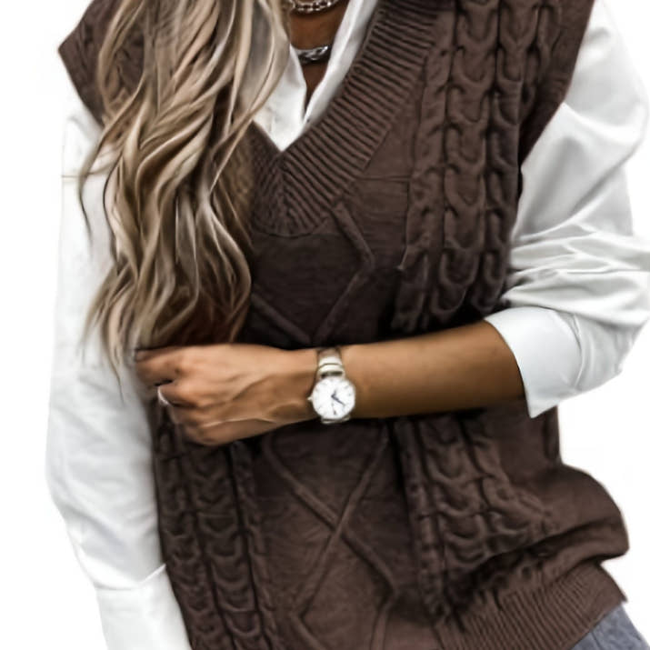 Amélie V-Neck Knit Vest – Timeless Chic Edition