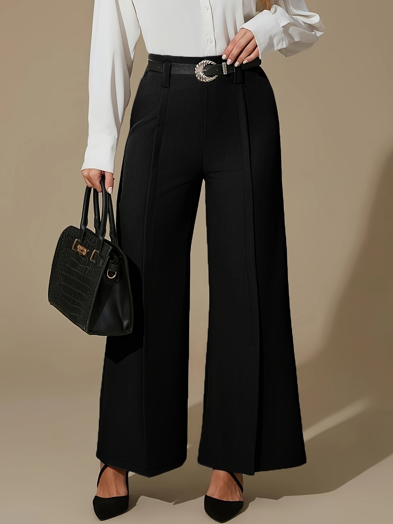 Valentina Wide-Leg Trousers – Split Hem Edition