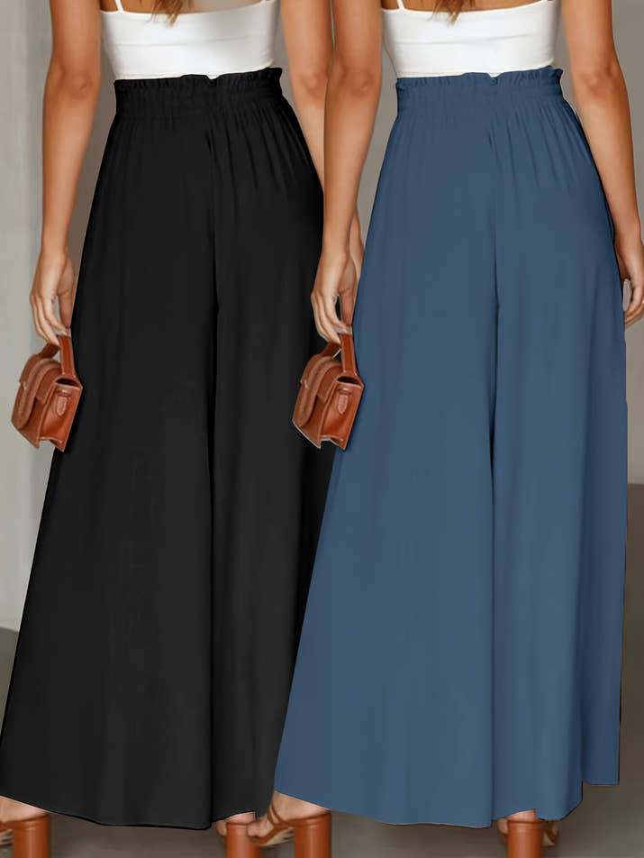 Clara Wide-Leg Trousers – High-Waist Comfort Duo