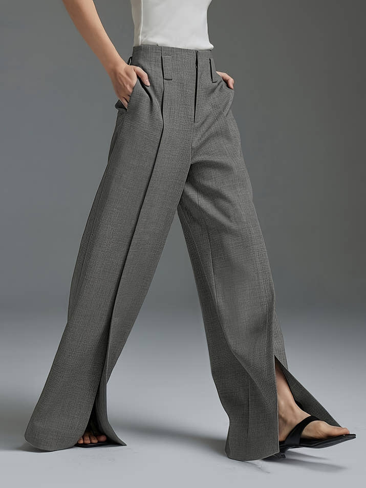 Valentina Wide-Leg Trousers – Split Hem Edition