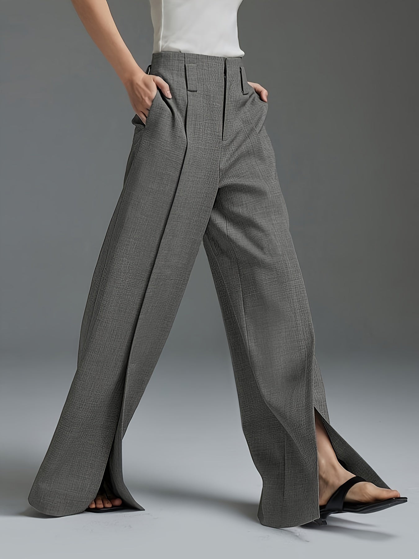Valentina Wide-Leg Trousers – Split Hem Edition