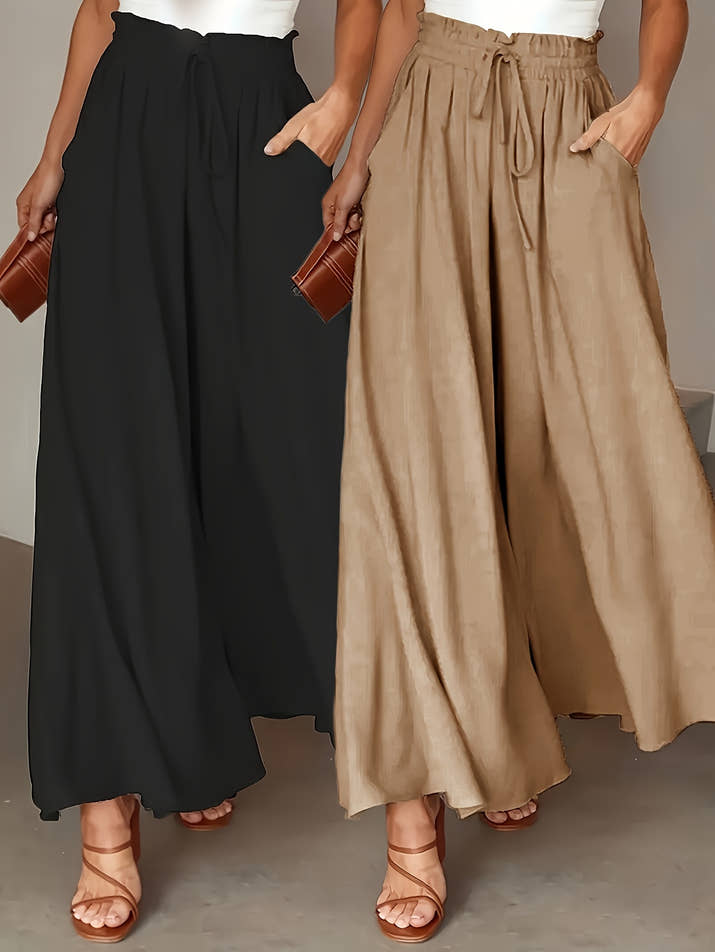 Clara Wide-Leg Trousers – High-Waist Comfort Duo