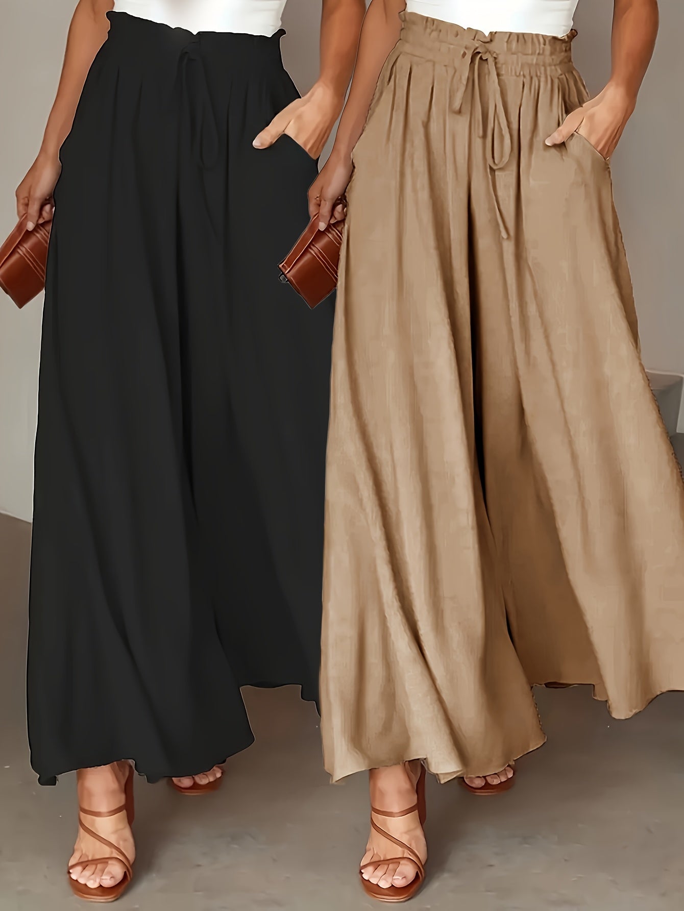 Clara Wide-Leg Trousers – High-Waist Comfort Duo