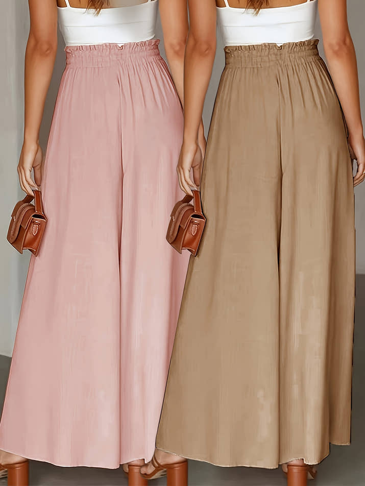 Clara Wide-Leg Trousers – High-Waist Comfort Duo