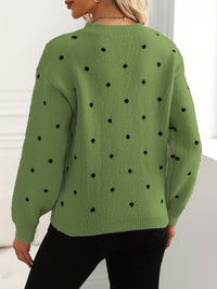 Sophie Red Polka Knit – Ruffled Hem Sweater