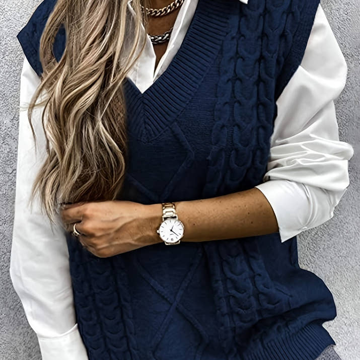 Amélie V-Neck Knit Vest – Timeless Chic Edition