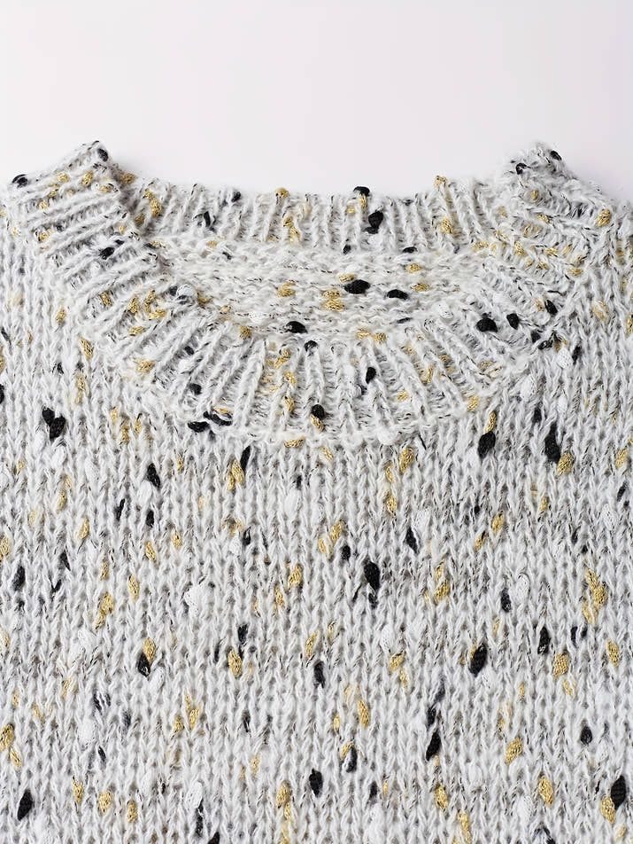 Celeste Polka Knit – Vintage Drop Shoulder Sweater
