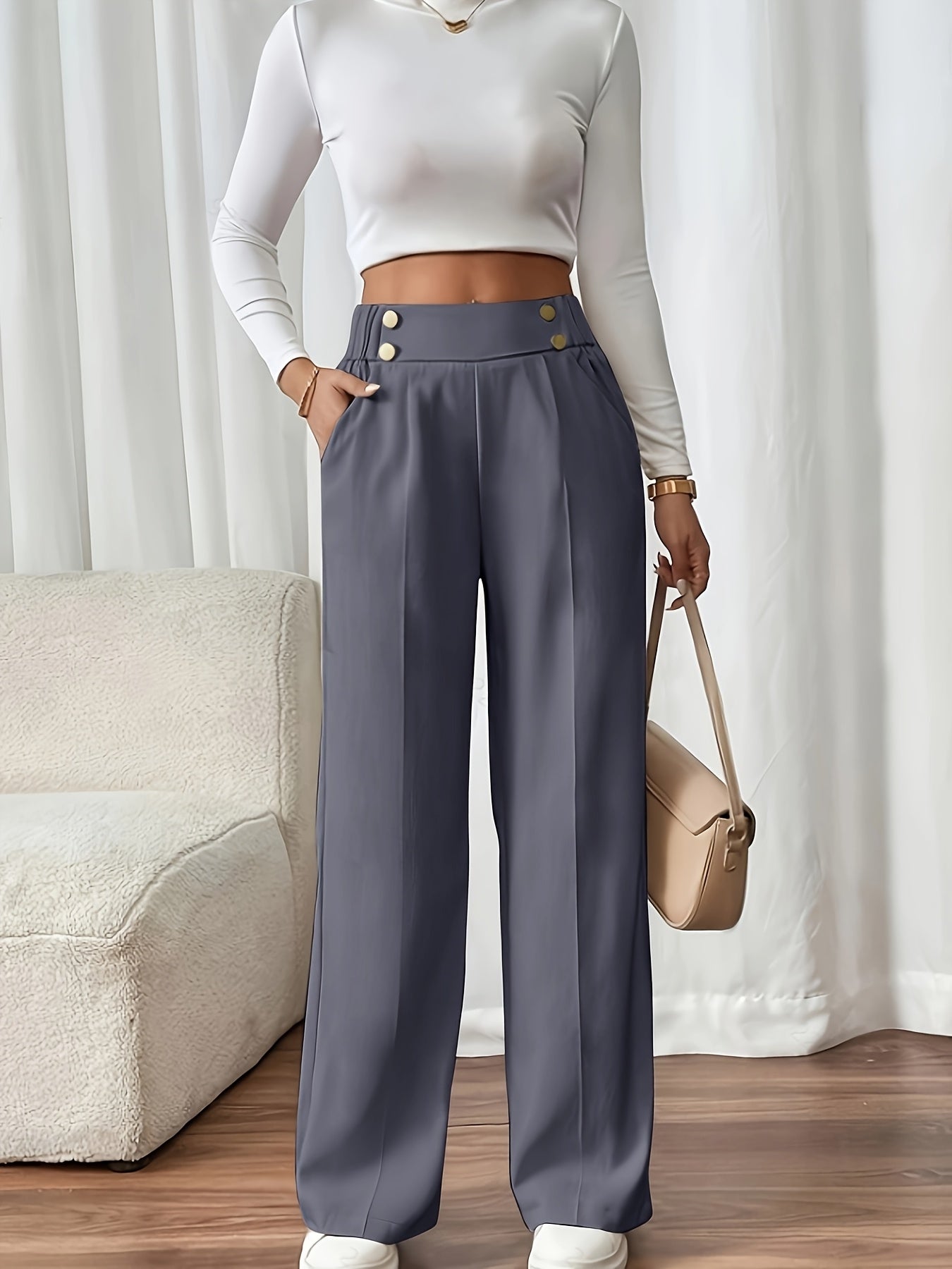 Aurora High-Waist Trousers – Tailored Relaxed Fit