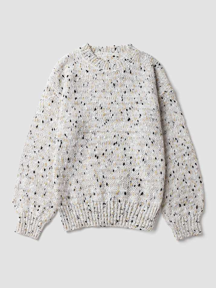 Celeste Polka Knit – Vintage Drop Shoulder Sweater