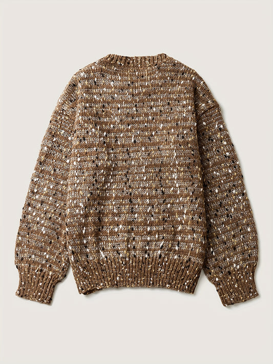 Celeste Polka Knit – Vintage Drop Shoulder Sweater