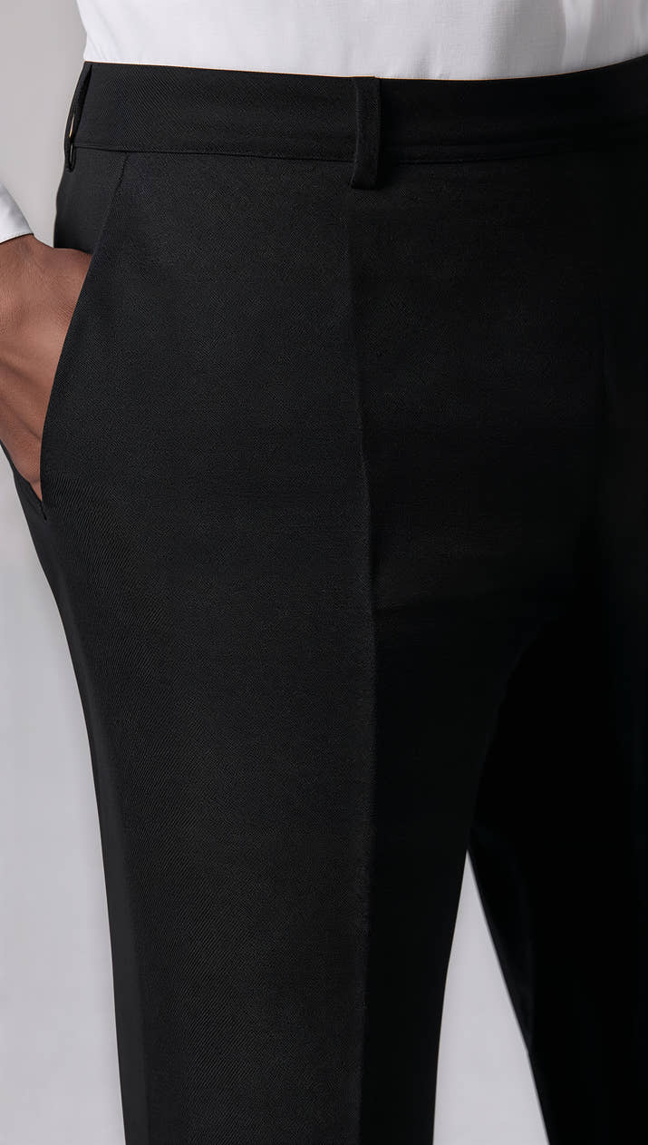 Amara Tapered Trousers – Black Tailored Elegance