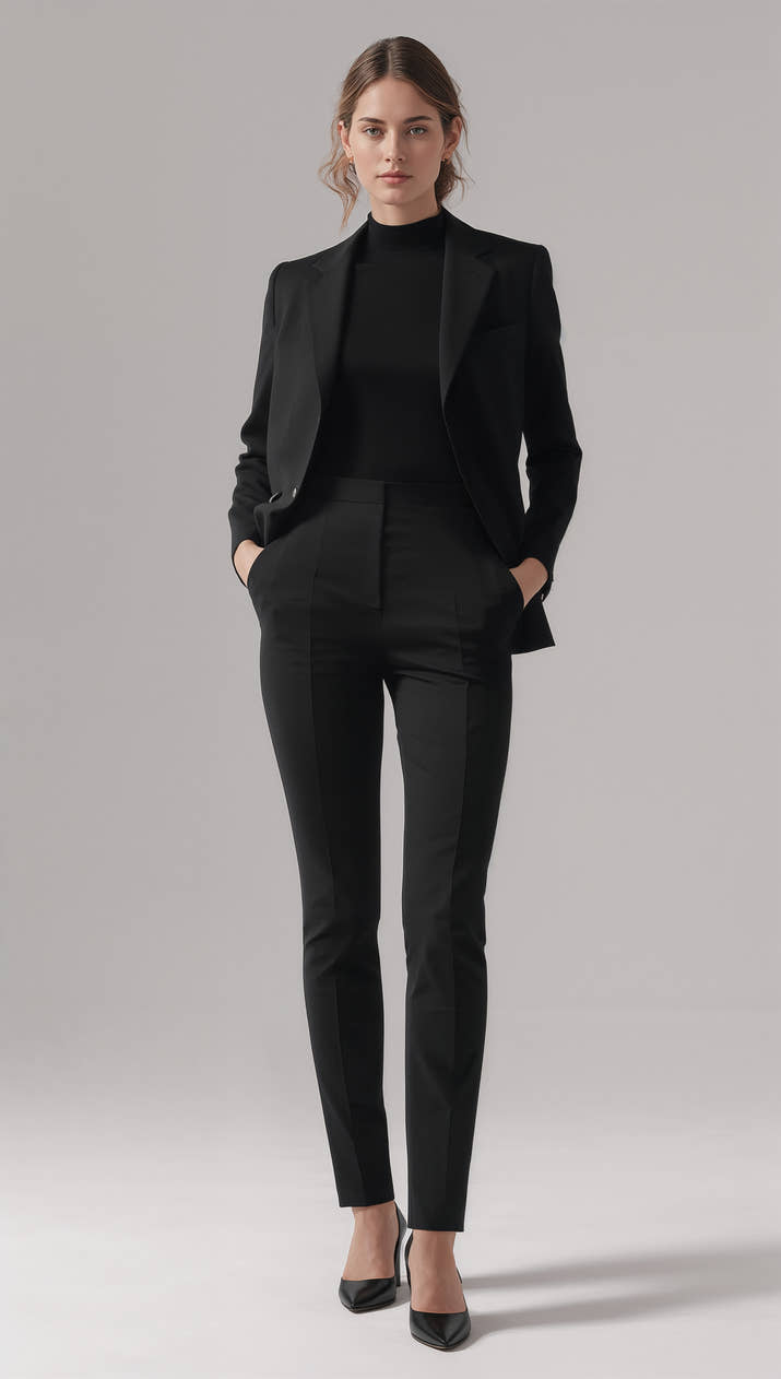 Amara Tapered Trousers – Black Tailored Elegance