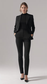 Amara Tapered Trousers – Black Tailored Elegance