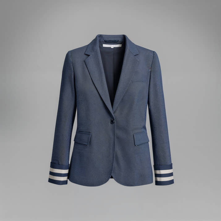 Élise Tailored Blazer – Striped Cuff Edition