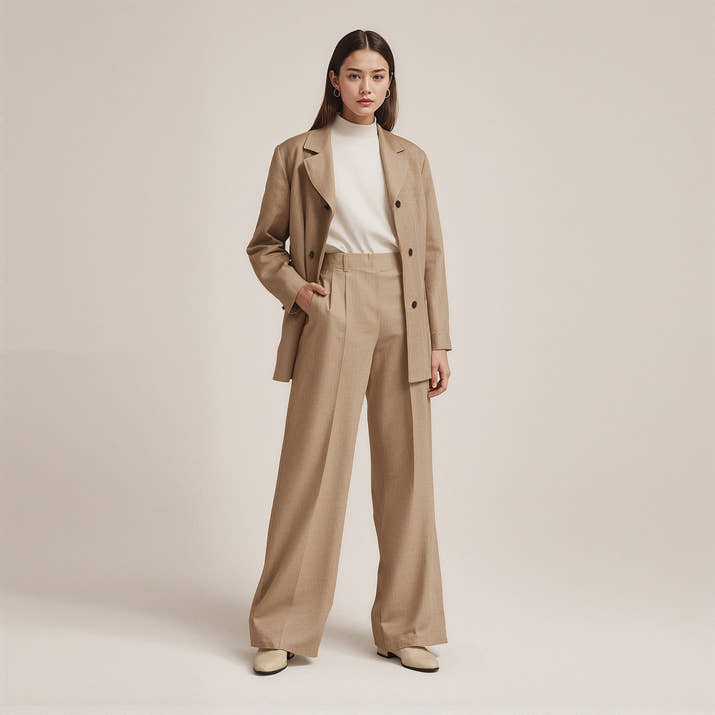 Clara Wide-Leg Trousers – High-Waist Comfort Duo
