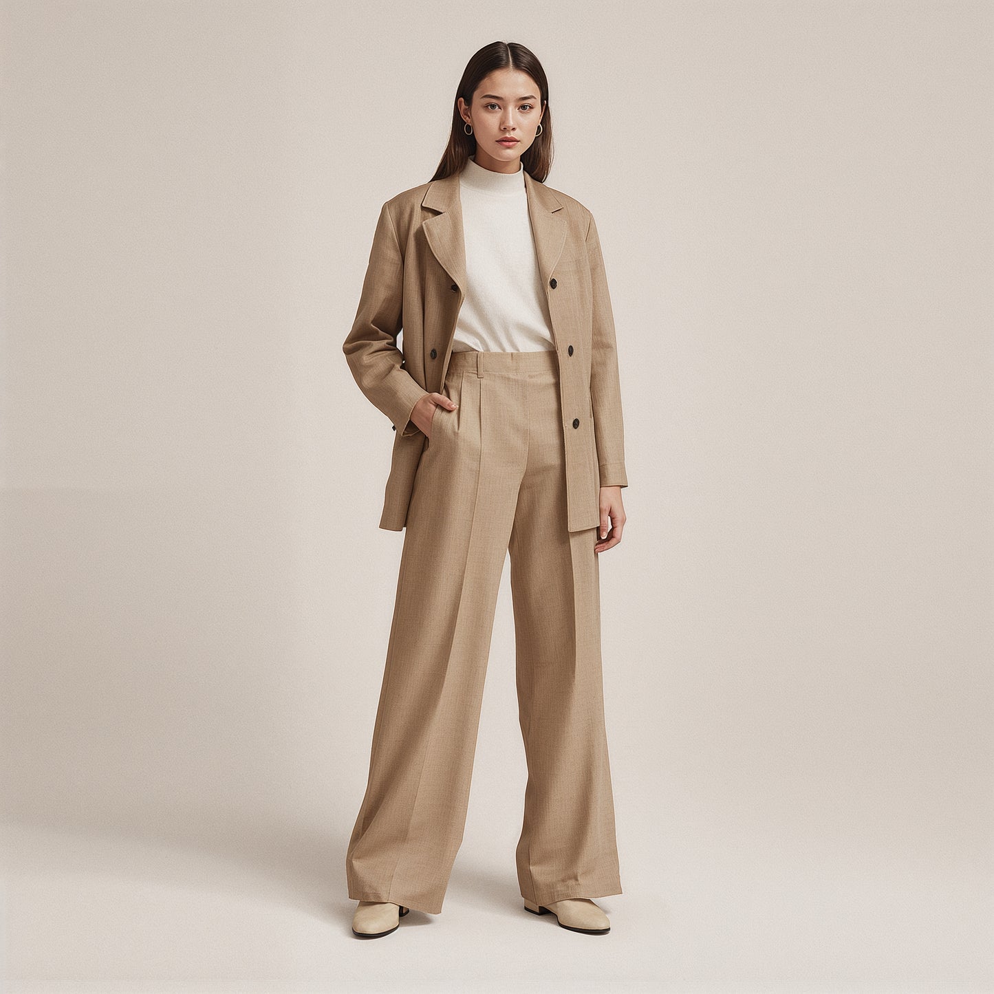 Clara Wide-Leg Trousers – High-Waist Comfort Duo
