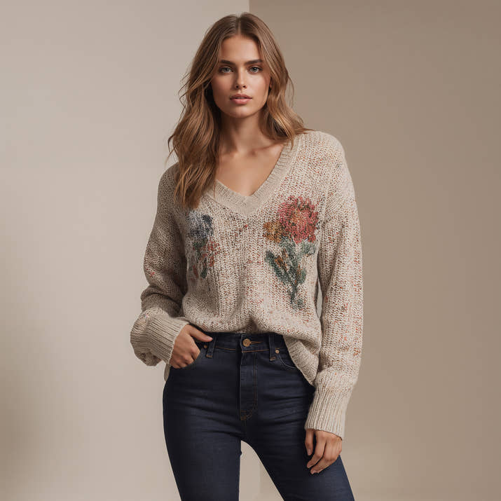 Elena V-Neck Pullover – Timeless Chic Sweater