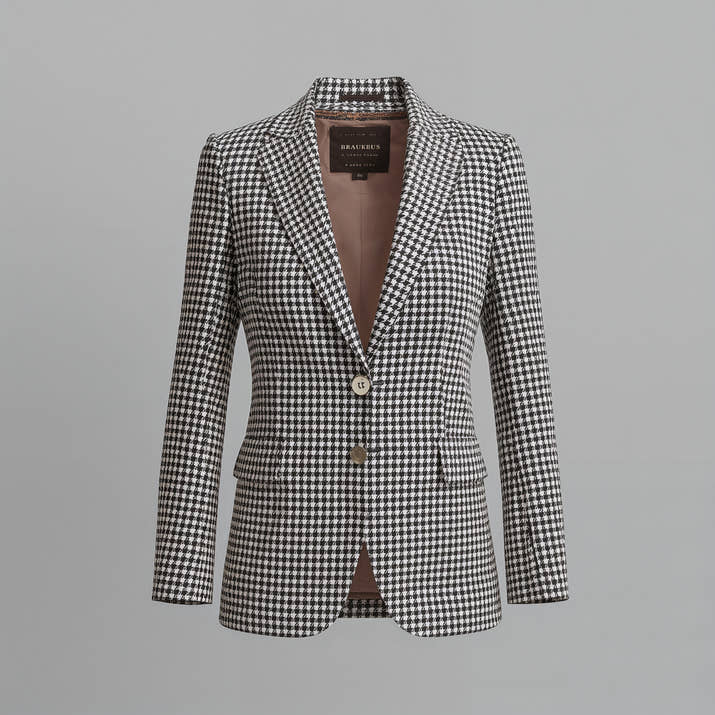 Élodie Houndstooth Blazer – Classic Button Edition
