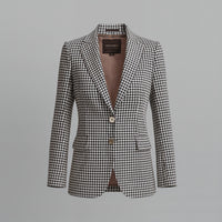 Élodie Houndstooth Blazer – Classic Button Edition
