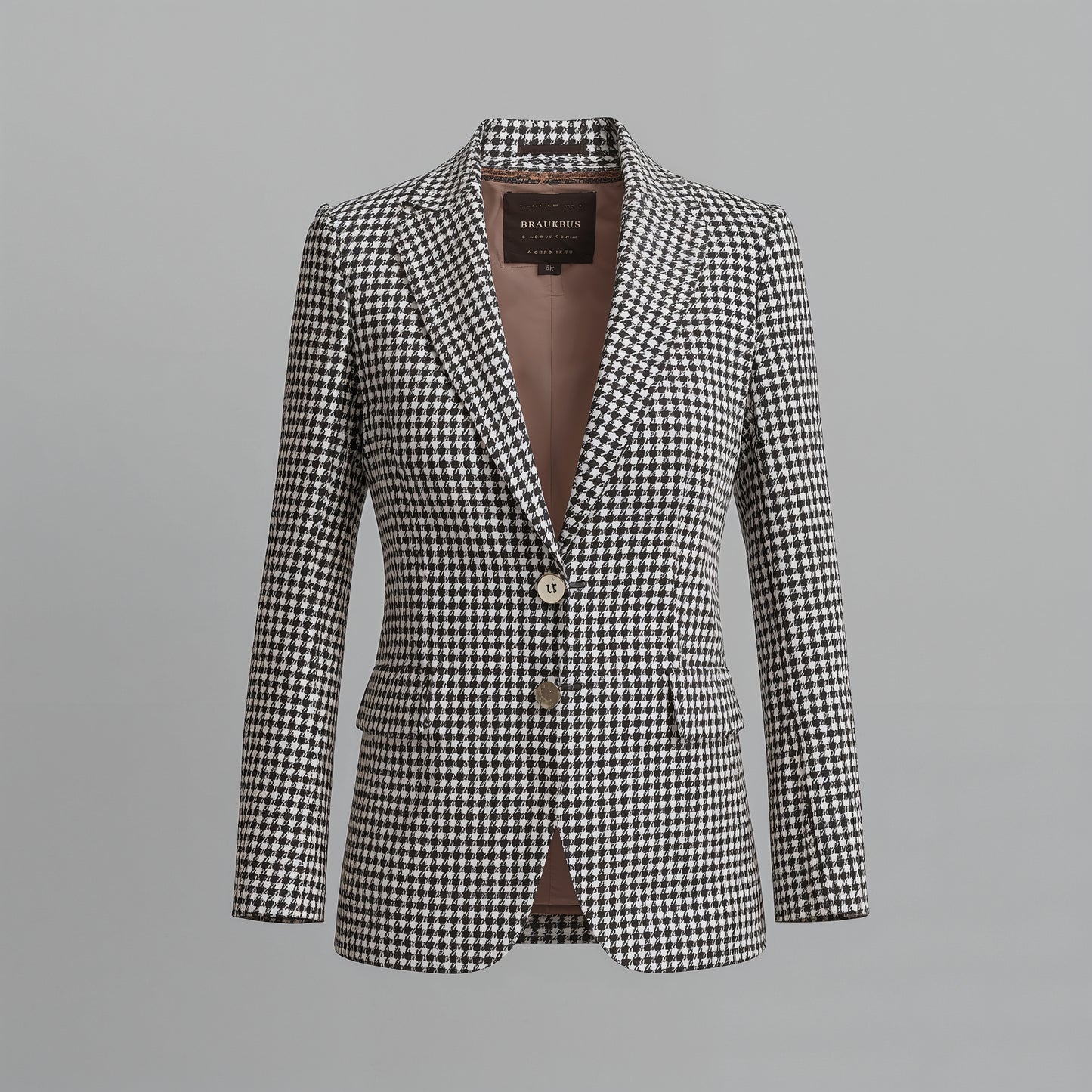Élodie Houndstooth Blazer – Classic Button Edition
