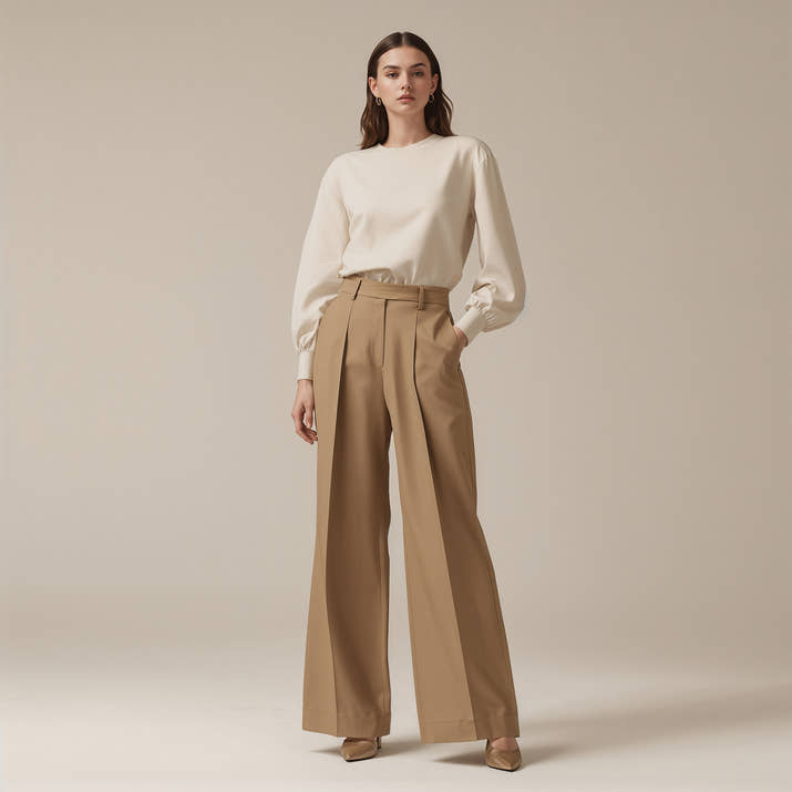 Clara Wide-Leg Trousers – High-Waist Comfort Duo