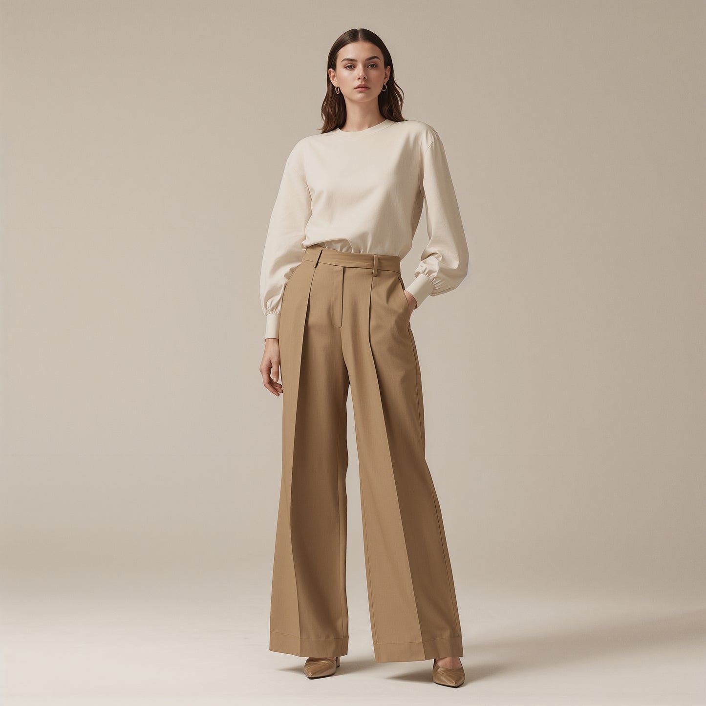 Clara Wide-Leg Trousers – High-Waist Comfort Duo