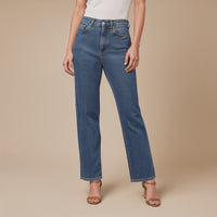 Elena Straight-Leg Denim – Embroidered Blue Edition