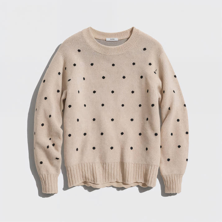 Sophie Red Polka Knit – Ruffled Hem Sweater