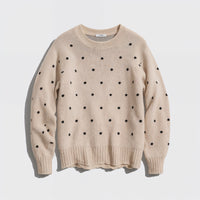 Sophie Red Polka Knit – Ruffled Hem Sweater