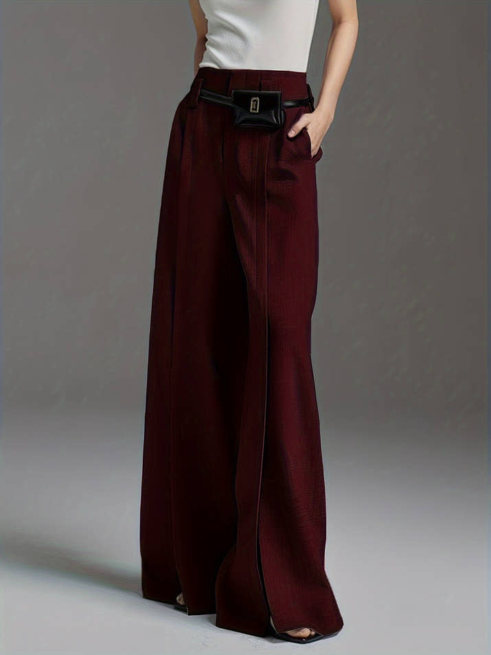 Valentina Wide-Leg Trousers – Split Hem Edition
