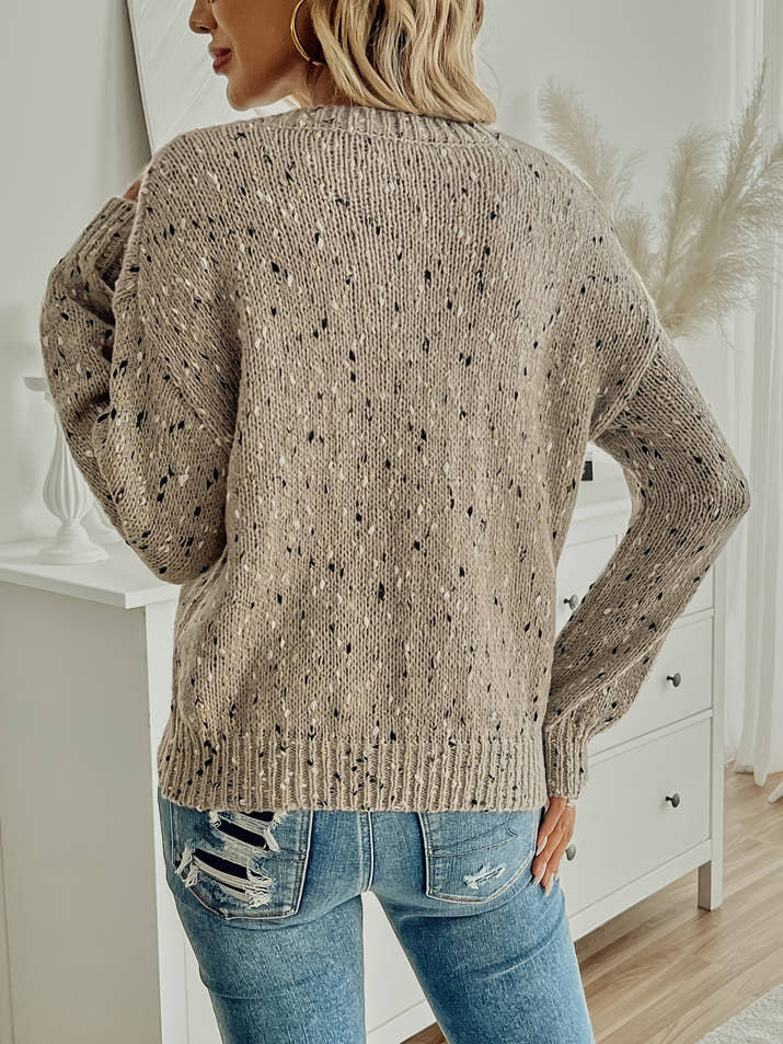 Celeste Polka Knit – Vintage Drop Shoulder Sweater