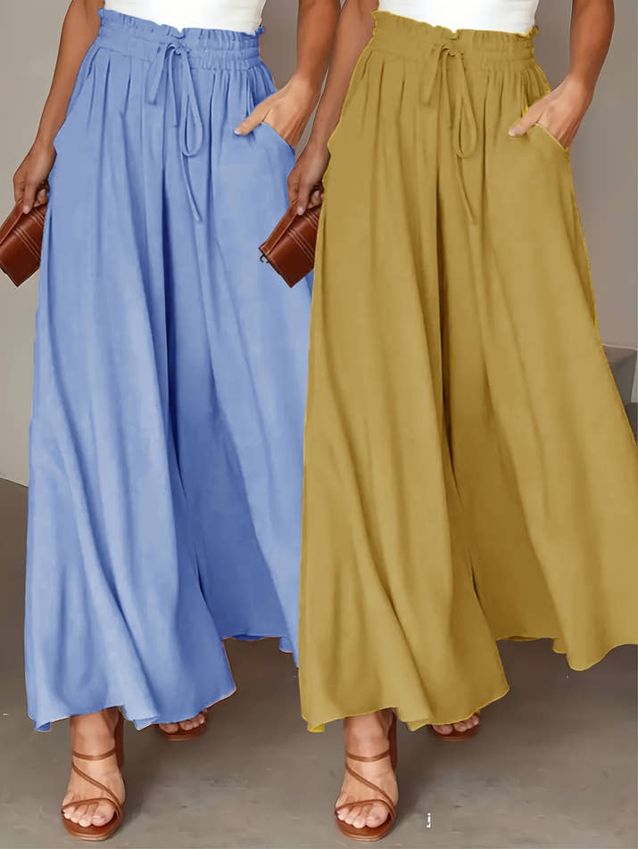 Clara Wide-Leg Trousers – High-Waist Comfort Duo