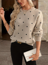 Sophie Red Polka Knit – Ruffled Hem Sweater