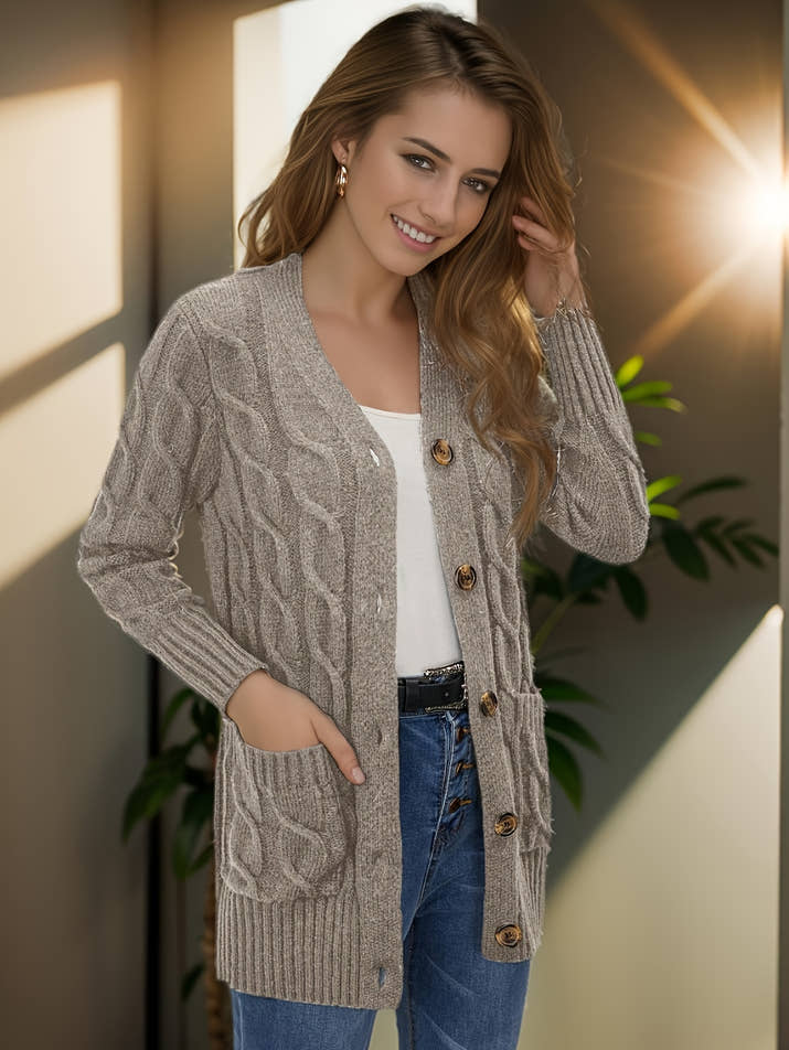 Aurora Buttoned Cardigan – Luxe Open Edition