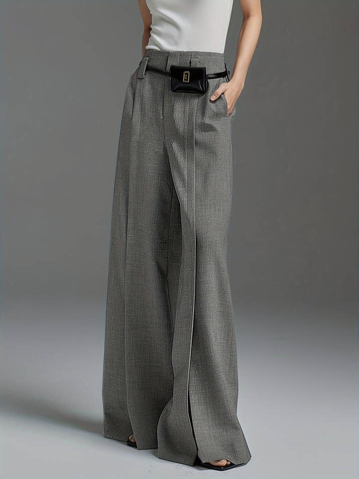 Valentina Wide-Leg Trousers – Split Hem Edition